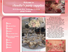 Tablet Screenshot of claudiaspartysupply.com